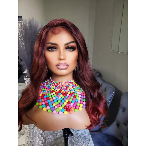 Chocolate brown lace front wig main image 4